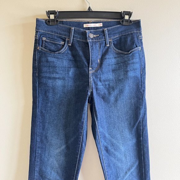 Levi's Dark Blue 710 Super Skinny Jeans For Women - Stretch Mid-Rise Size 28 - Picture 3 of 10